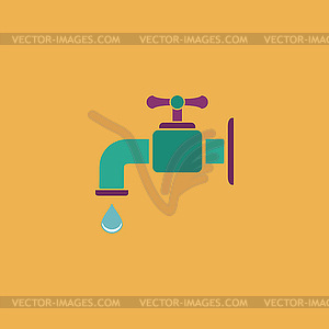 Faucet flat icon - stock vector clipart