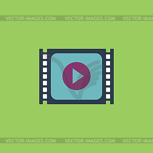 Simple Media player flat icon - vector image