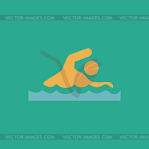 Swimming flat icon - vector clipart