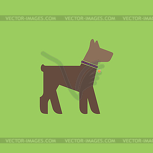 Dog flat icon - vector image