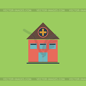 Hospital flat icon - vector clipart