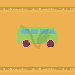 Микроавтобус плоским значок - клипарт в формате EPS