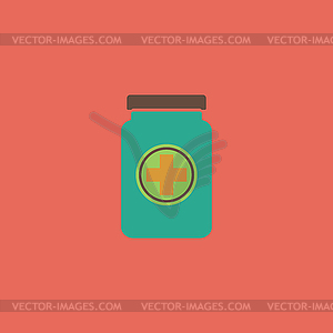 Medical container flat icon - vector image