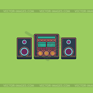 Stereo flat icon - vector clipart