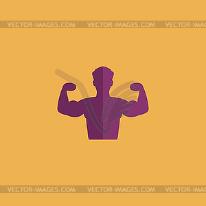 Bodybuilder Fitness Model icon - vector image