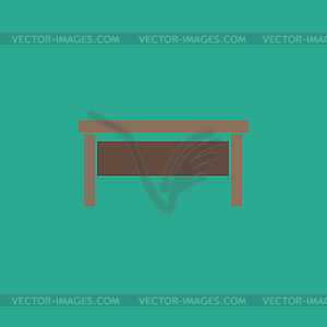 Writing desk flat icon - vector clipart