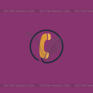 Telephone receiver icon - vector clip art