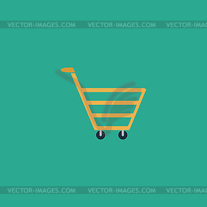 Trolley market flat icon - vector clip art