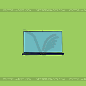 Laptop flat icon - vector clipart / vector image