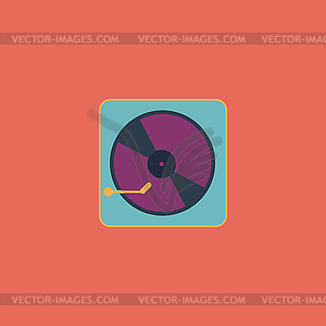 Vinyl record player - color vector clipart