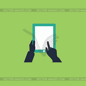 Tap And Hold - Tablet - vector clip art