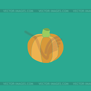 Pumpkin flat icon - vector image