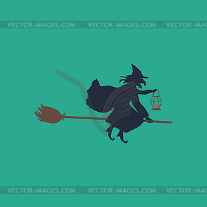 Halloween witch. Silhouette - vector clip art