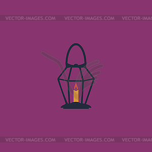 Lantern flat icon - vector image