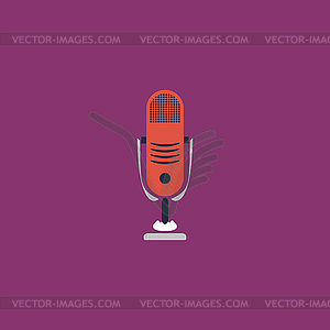 Simple retro microphone - vector image