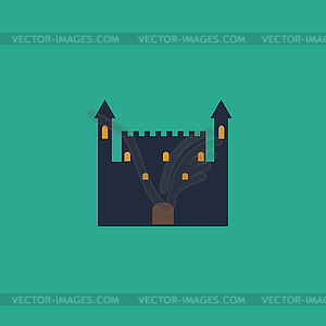 Castle flat icon - royalty-free vector image