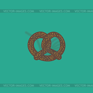 Pretzel flat icon - vector image