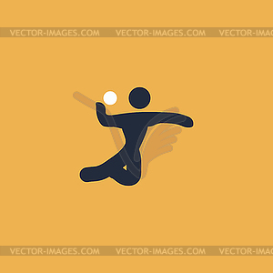 Volleyball player serving ball - stock vector clipart