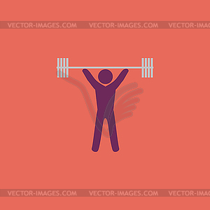 Weightlifting flat icon - vector clip art