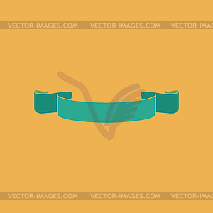 Simple ribbon flat icon - vector clip art