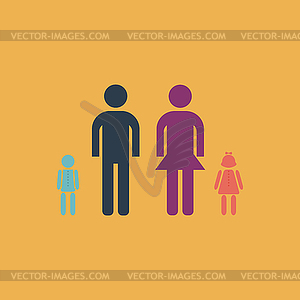 Simple family icon - vector image