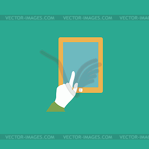 Сенсорный экран планшета - изображение в векторном формате