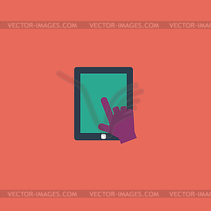 Click on screen tablet - vector clipart