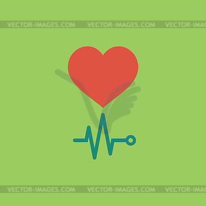 Heart with its cardiogram - stock vector clipart