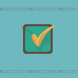 Check list button mark in box sign - vector clipart