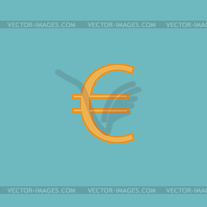 Euro flat icon.  - vector image