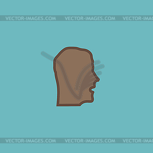 Face flat icon - vector clipart