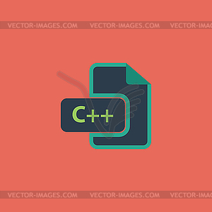 C development file format flat icon - vector clipart