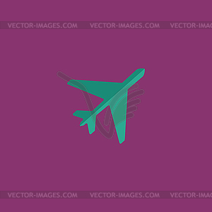 Plane flat icon - vector image