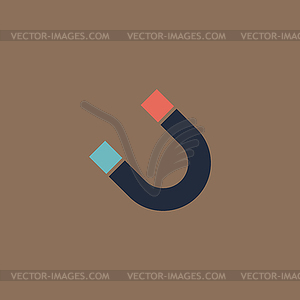 Magnet flat icon - vector image
