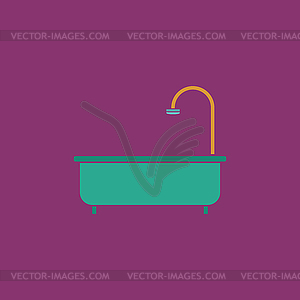 Bathtub flat icon - vector EPS clipart