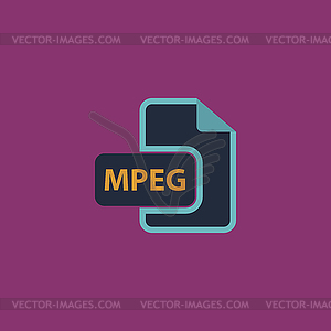 MPEG video file extension icon  - vector image