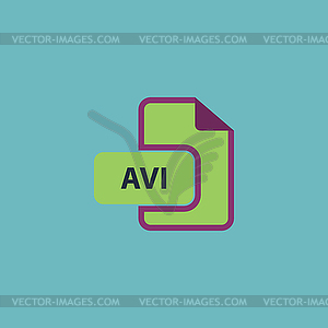 AVI video file extension icon  - vector clipart