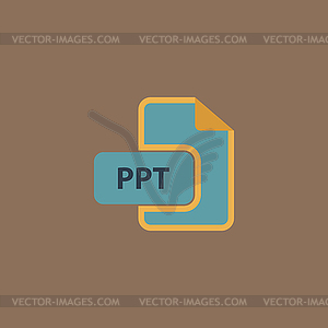 PPT extension text file type icon - vector image