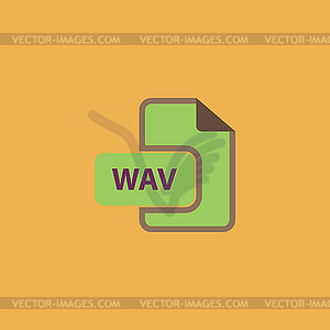 WAV audio file extension icon - vector clipart / vector image