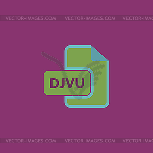 DJVU ebook file extension icon  - vector image