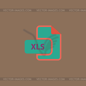 XLS extension text file type icon - color vector clipart