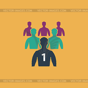 Leadership flat icon - vector clipart
