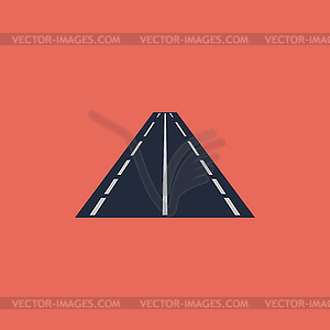 Road flat icon - vector clip art