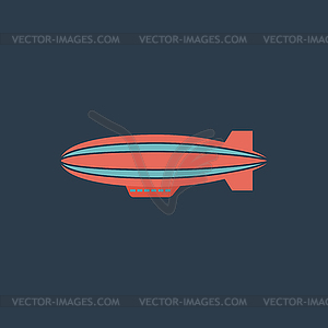 Airship flat icon - vector image