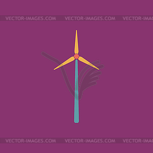Windmill flat icon - vector clipart
