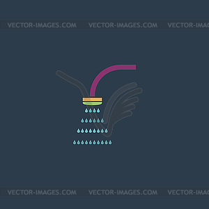 Shower flat icon - vector EPS clipart