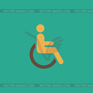 Disabled flat icon - vector clipart