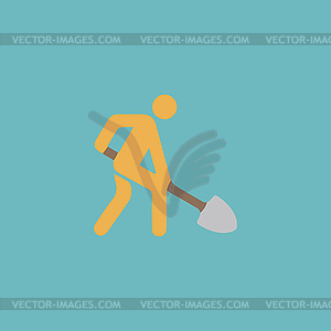 Building site flat icon - vector image