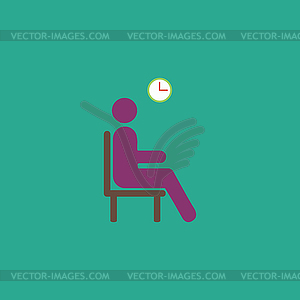 Waiting flat icon - vector image