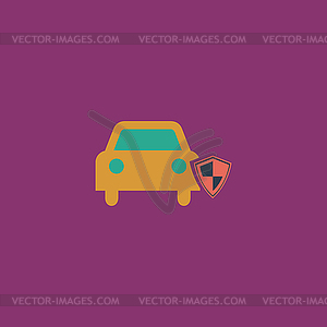 Vehicle shield over background - vector clipart